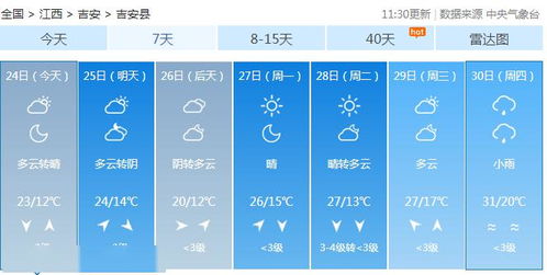 吉安天气（吉安天气预报七天查询结果最新）